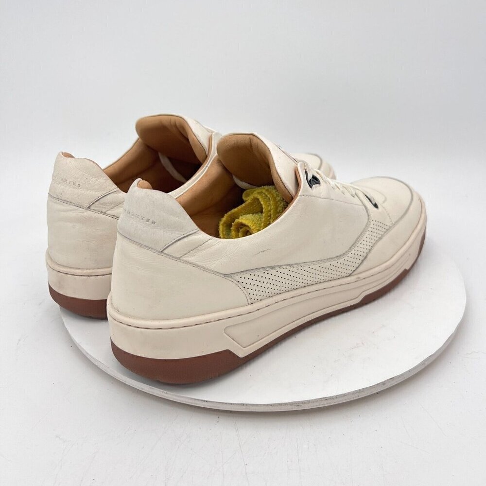 Duke & Dexter Men Size 10 Cream Ivory Perforated Leather Sneaker - Picture 5 of 16